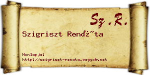 Szigriszt Renáta névjegykártya